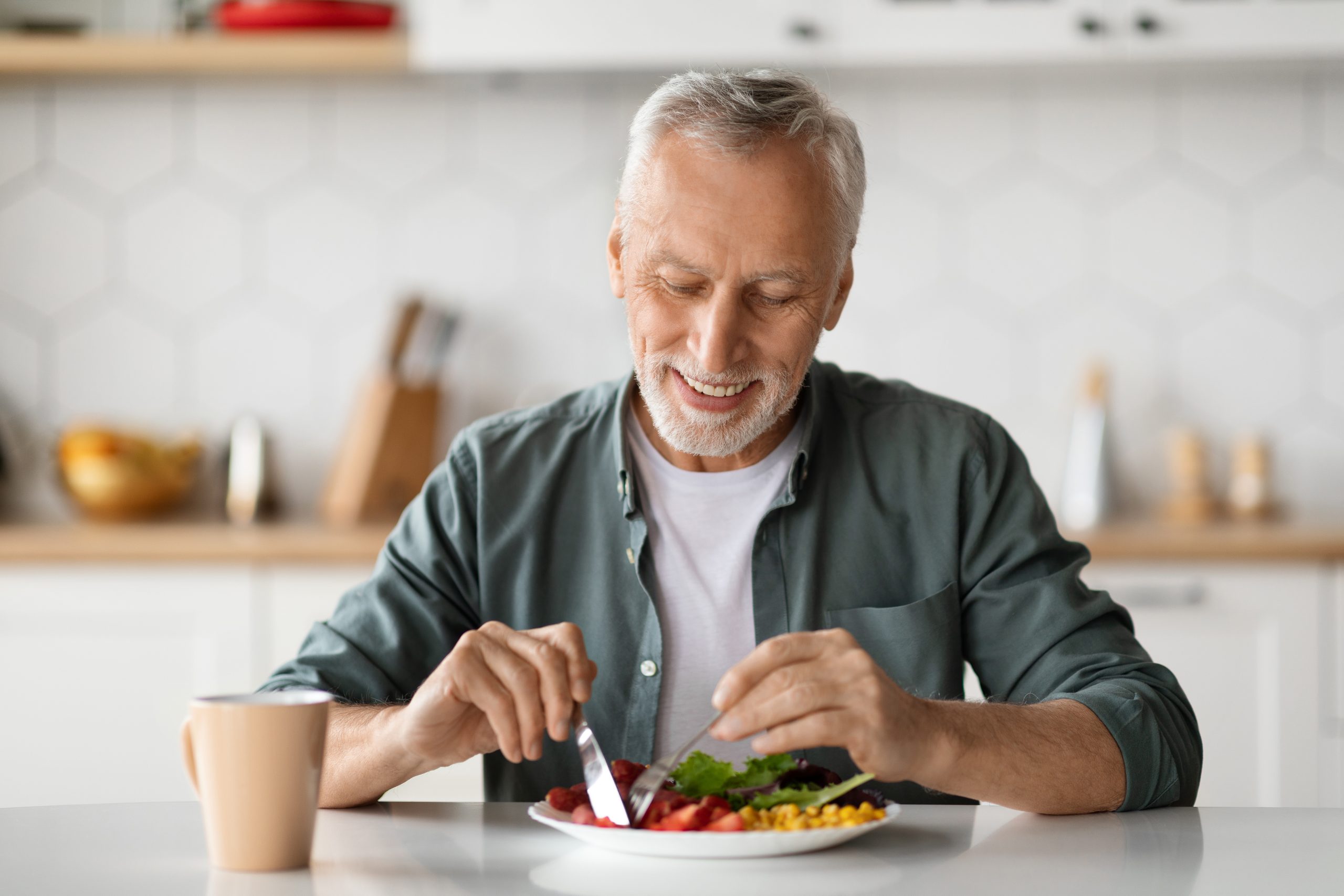 Man eating a meal