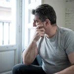 Man sitting and looking to the side
